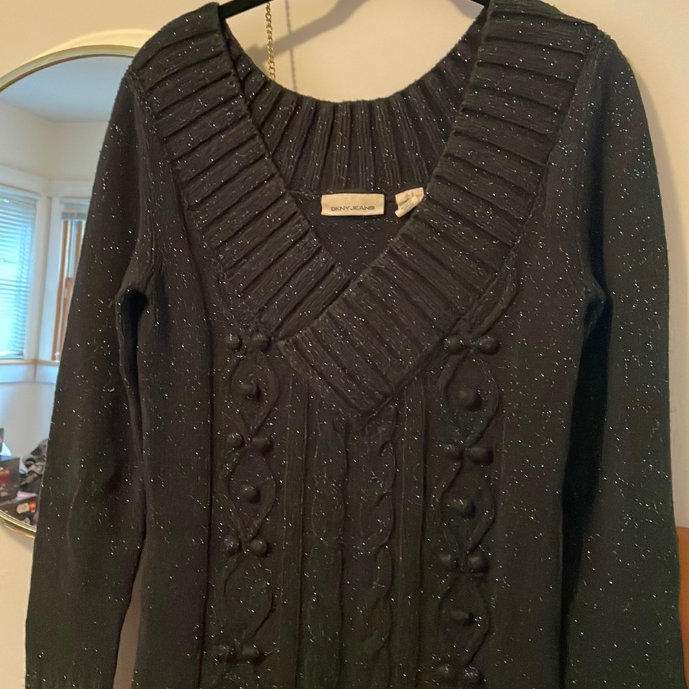 DKNY Black Metallic Oversized Sweater 🖤